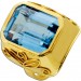Spinell Ring Gold 585 14K blauer synth. Edelstein Antikschmuck