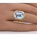 Spinell Ring Gold 585 14K blauer synth. Edelstein Antikschmuck