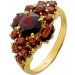 Granatring Gelbgold 585 14K rote Edelsteine Antikschmuck