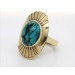 Türkis Damenring Gold 585 14K Edelstein Antikschmuck
