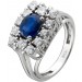 Saphir Ring Weißgold 585 14K Diamanten Antikschmuck