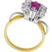 Rubin Ring Gold Weißgold 750 18K Diamanten Antikschmuck