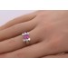 Rubin Ring Gold Weißgold 750 18K Diamanten Antikschmuck