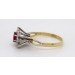 Rubin Ring Gold Weißgold 750 18K Diamanten Antikschmuck
