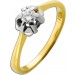 Solitärring Gold Weißgold 750 18K Diamant Antikschmuck