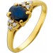 Saphir Ring Gold 750 18K Diamanten Antikschmuck