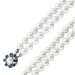 Perlenkette Weißgold 585 jap. Akoyaperlen 6.1mm blaue Saphire 0.64ct