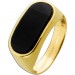 Siegelring Gold 585 14K schwarze Onyxplatte Antikschmuck 