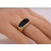 Siegelring Gold 585 14K schwarze Onyxplatte Antikschmuck 