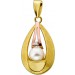 Perlen Anhänger Gold 585 14K  Akoyaperle Diamant Antikschmuck