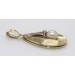 Perlen Anhänger Gold 585 14K  Akoyaperle Diamant Antikschmuck