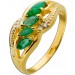 Smaragd Ring Gold 585 14K Diamanten  grüne Edelsteine 0.20ct