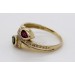 Saphir Ring Gold 333 8K Rubin blauer Edelstein Solitär Diamant