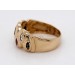 Rubin Ring Gold 333 8K blaue Saphire weiße Zirkonia  