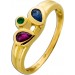 Rubin Ring Gold 333 8K blauer Saphir grüner Smaragd 1.0ct