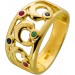 Delphin Ring Gold 333 8K blaue Saphire Rubine grüner Smaragd 