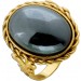 Hämatit Ring Gold 333 8K grauer Edelstein Antikschmuck