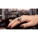Hämatit Ring Gold 333 8K grauer Edelstein Antikschmuck