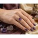 Amethyst Ring Gold 333 8K lila Edelstein Antikschmuck