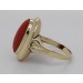 Korallring Gold 333 8K rote Sardische Koralle Antikschmuck