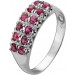 Rubin Ring Weißgold 750 18K rote Edelsteine Antikschmuck