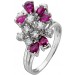Diamant Ring Weißgold 750 18K pinke Rubine Antikschmuck