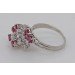 Diamant Ring Weißgold 750 18K pinke Rubine Antikschmuck