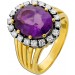 Amethystring Gold 750 18K Brilllanten Antikschmuck