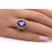 Amethystring Gold 750 18K Brilllanten Antikschmuck