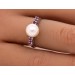 Perl Ring Weißgold 585 14K Akoyaperle pinke Rubine Antikschmuck