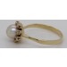 Perl Ring Gold 585 14K japanische Akoyaperle Diamanten 0.08ct 