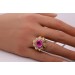 Turmalin Ring Gold 750 18K synth. Korund Antikschmuck