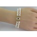 Perlen Armband Gold 585 14K Akoyaperlen roter Rubin Diamanten