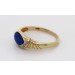 Lapislazuli Ring Gold 585 14K blauer Edelstein Diamanten 0.02ct  