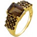 Rauchquarz Cocktail Ring Gold 585 14K braune Edelsteine 2.71ct 