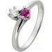 Rubin Ring Weißgold 585 14K Brillant Antikschmuck