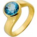 Blautopas Edelsteinring Gold 750 18 Karat blauer Edelstein 1ct 