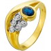 Saphir Ring Gold Weißgold 750 18K blauer Edelstein Brillanten 