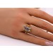 Aquamarin Ring Gold 585 14K blauer Edelstein Antikschmuck