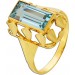 Aquamarin Ring Gold 585 14K blauer Edelstein Antikschmuck