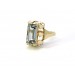 Aquamarin Ring Gold 585 14K blauer Edelstein Antikschmuck
