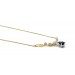 Saphirkette Collier Gold 585 14K Diamanten 0.05ct blauer Edelstein