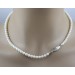 Perlenkette 44cm japanische Akoyaperlen 7.4-4.5mm Gelbgold 585 14K