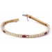Rubin Armband Gold 750 18K Brillanten Antikschmuck