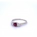 Rubin Ring Weißgold 585 14K pinker Edelstein 0.40ct Brillanten 0.10ct 