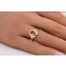 Citrin Ring Gold 375 9K gelber Edelstein Diamanten 