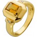 Citrin Ring Gold 375 9K gelber Edelstein Diamanten 