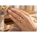 Citrin Ring Gold 375 9K gelber Edelstein Diamanten 