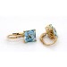 Blautopas Ohrhänger Gold 585 14K blaue Edelsteine 4.4ct Zirkonia 