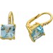 Blautopas Ohrhänger Gold 585 14K blaue Edelsteine 4.4ct Zirkonia 